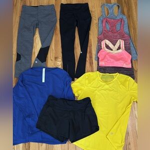 LULULEMON bundle size XS/Small, leggings shorts tanks sports bra shirts